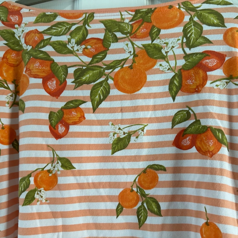 Talbots Striped Orange and White Women's Top